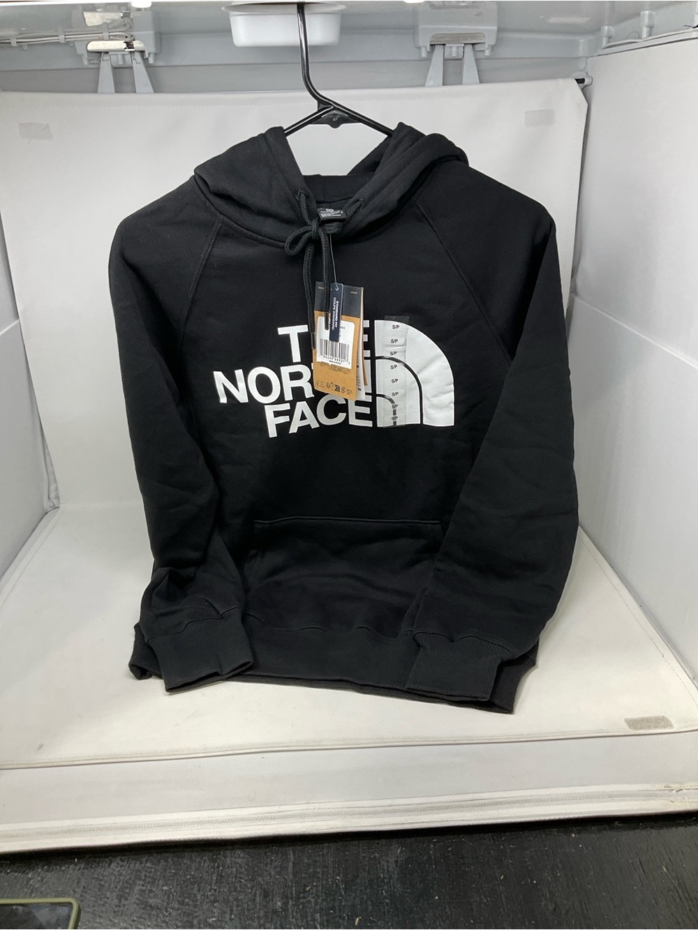 The North Face Men's Black Crewneck Sweatshirt with White Logo